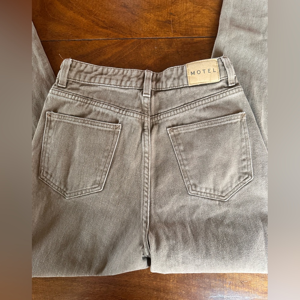 Motel High Waisted Wide Leg Jeans Bronzy Brown Denim Size Small - Picture 5 of 5